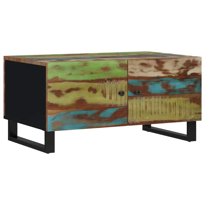 vidaXL Coffee Table 31.5"x19.7"x15.7" Solid Wood Mango&Engineered Wood