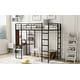 preview thumbnail 43 of 58, Multifunctional Design Metal Loft Bed with Two-sided Ladder, Shelves and Desk, Twin Size