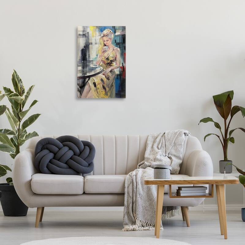 Stupell Elegant Woman at Cafe Canvas Wall Art Design By Lucille Lee