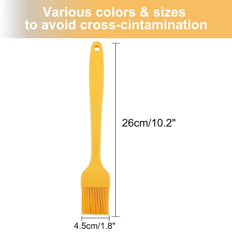 Silicone Brush Pastry Oil Basting Heat Resistant Cookware Barbecue - Yellow - 10.2" x 1.8"(L*W)