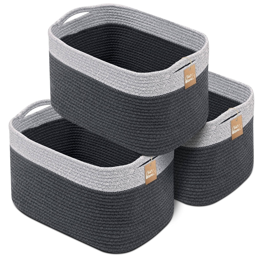 Juvale 5-piece Grey Woven Nesting Baskets With Cloth Lining For Storage,  Small Decorative Lined Rectangular Wicker Bins Set For Organizing (3 Sizes)  : Target
