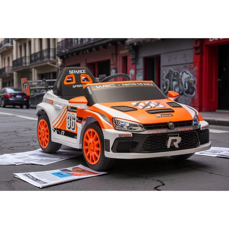 12V Kids Ride On Car with Remote Control, Dual 30W Motors, Music, LED Lights, Seat Belt & Shock Absorbers, Ages 5-8