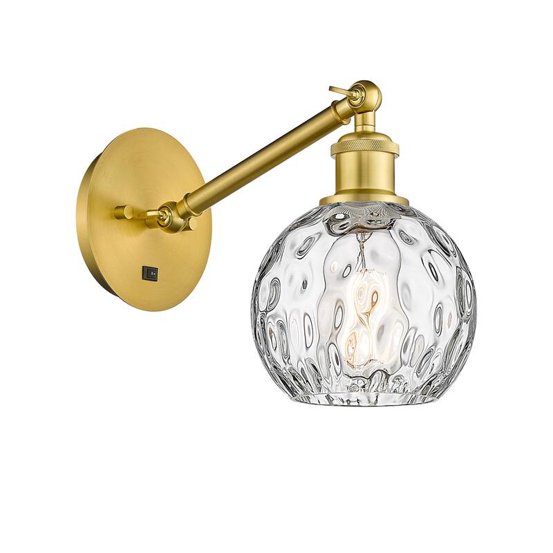 Innovations Lighting 317-1W-12-6 Athens Sconce Athens 12" Tall Wall - Satin Gold / Clear Water Glass