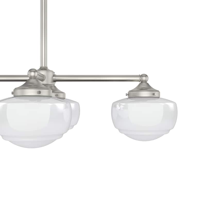 Hunter Saddle Creek Linear Chandelier, Clear Glass, Dining Room Table, Kitchen Island