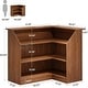 preview thumbnail 25 of 26, Black 4-Tier Bar Cabinet, L-Shaped Wood Home Bar Table