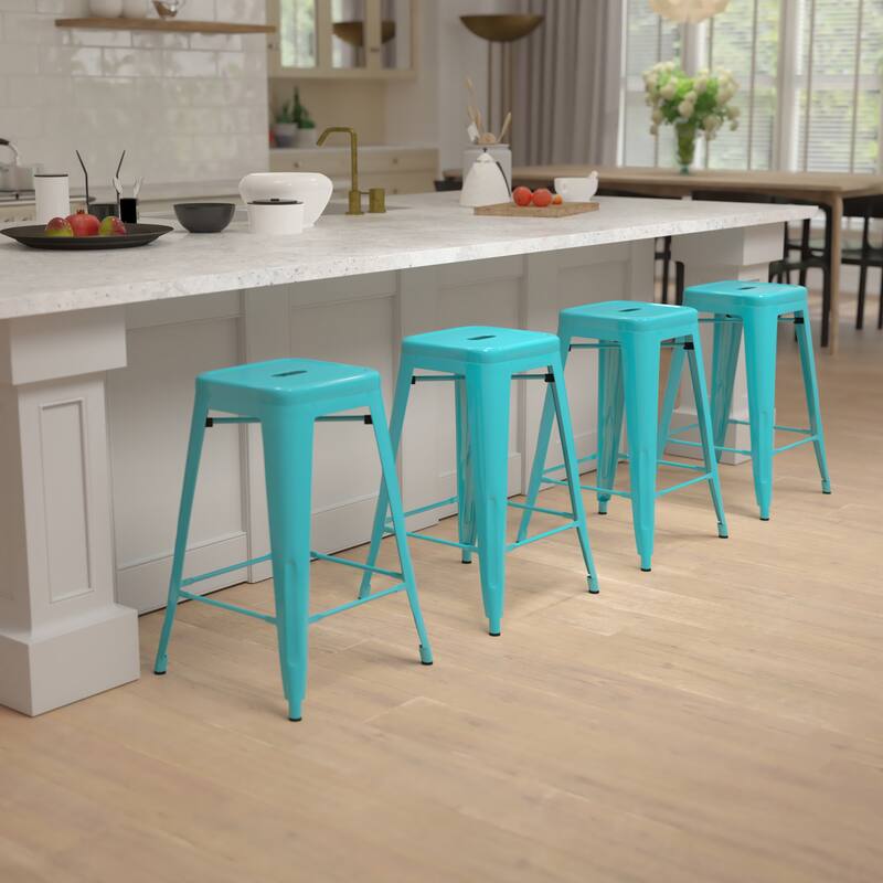 Industrial Metal Bar Stool (Set of 4)
