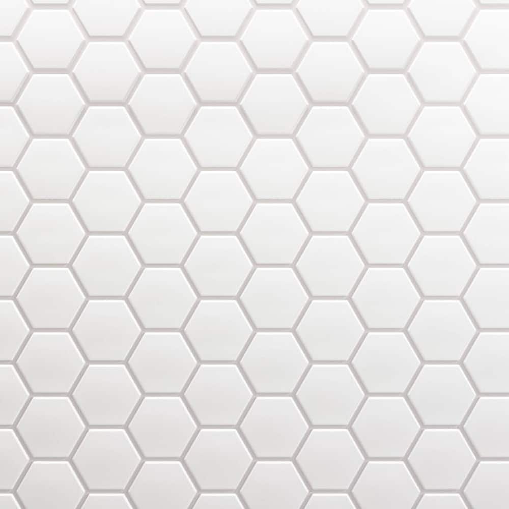 3" Beehive 10.25 in. x 11.75 in. Hexagon Glass Mesh-Mounted Mosaic Tile