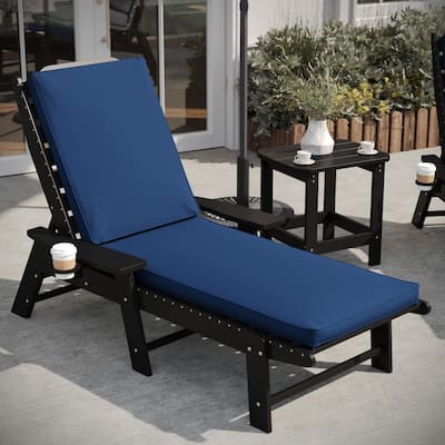 Commercial Water-Resistant Outdoor Chaise Lounge Patio Cushion (Cushion Only)