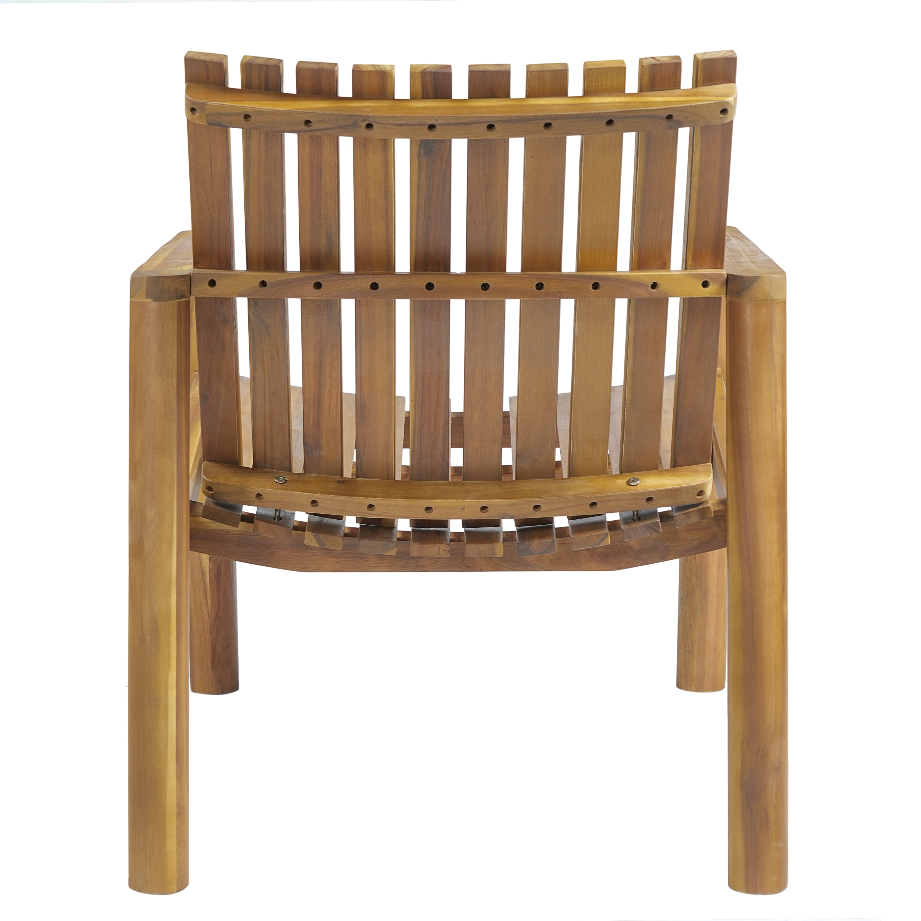 Christopher Knight Home - Solid Acacia Wood Outdoor Lounge Chair with Arms and Slatted Back - Single