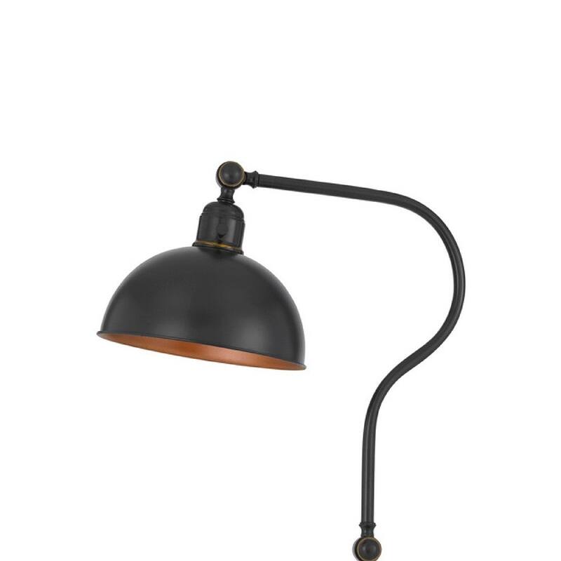60 Inch Metal Curved Floor Lamp, Adjustable Dome Shade, Brass - 22 L X 10 W X 60 H Inches