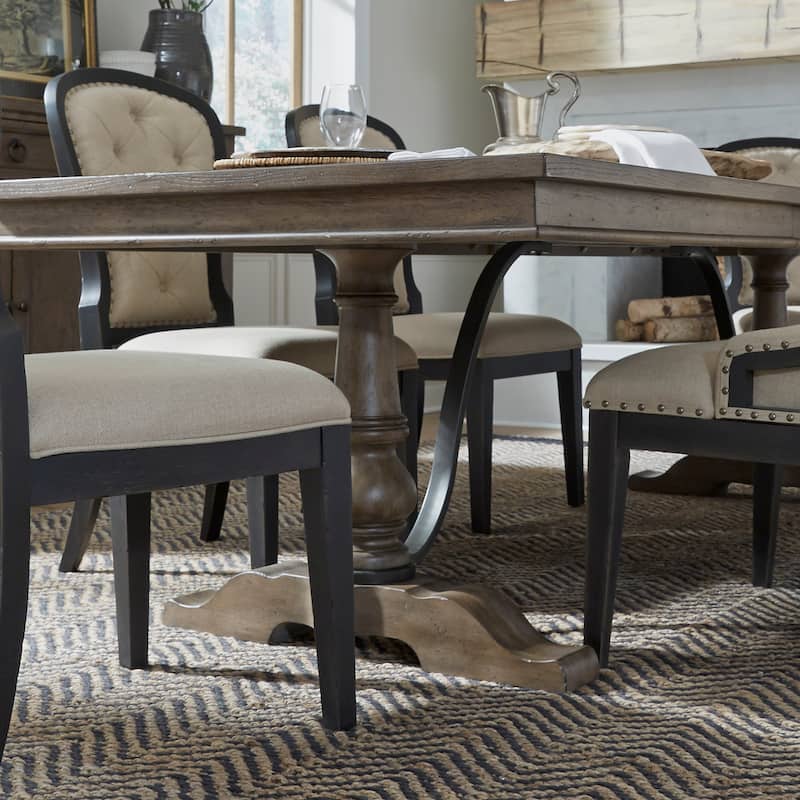 Americana Farmhouse Dusty Taupe Trestle Table