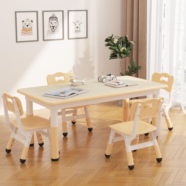 Kids Table and Chair Set, Height Adjustable Toddler Table