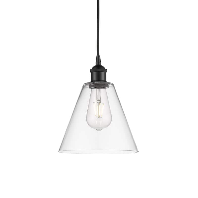 Innovations Lighting 616-1P-11-8 Edison Pendant Edison 8" Wide Mini - Matte Black / Clear