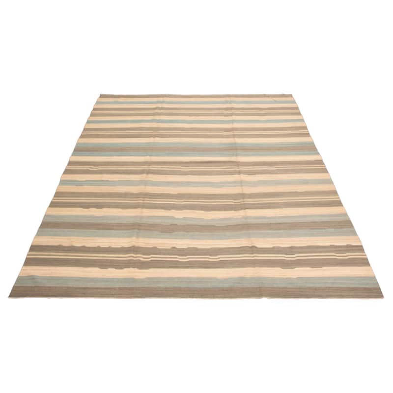 ECARPETGALLERY Flat-Weave Ankara FW Beige Wool Kilim - 10'5 x 13'4