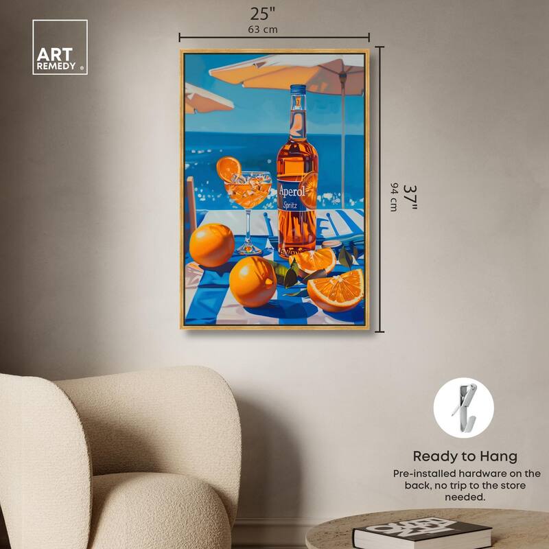 Coastal Aperol Canvas by Art Remedy