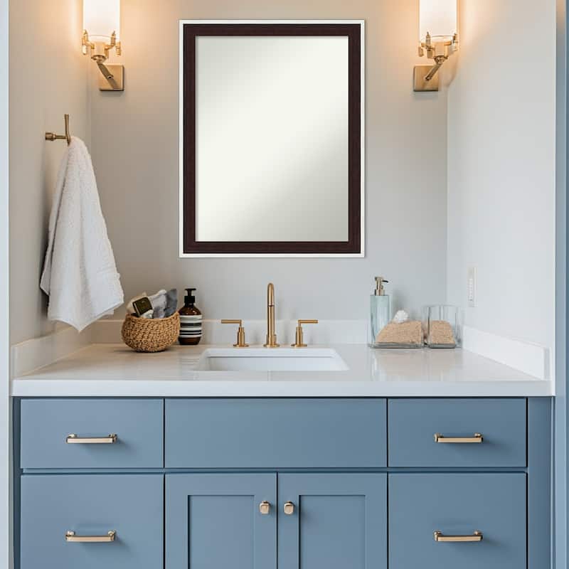 Maya Non-Beveled Framed Bathroom Vanity Wall Mirror