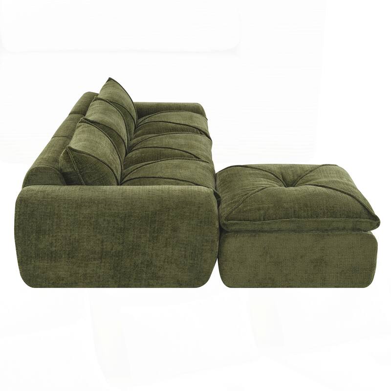 Compressed Sofa with High Density Foam, Integrated Backrest&Seat Cushion, Decorative Edging