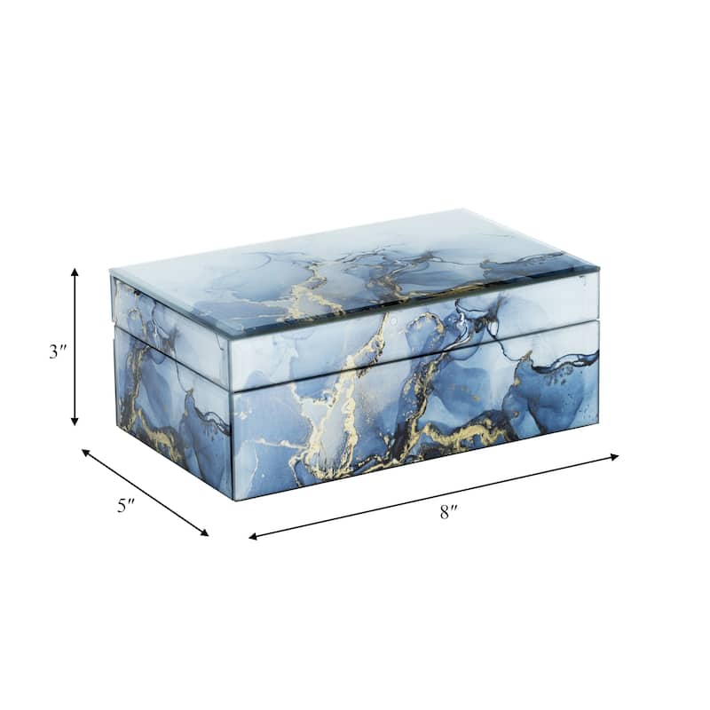 Modern Statement Decorative Box with Abstract Finish and Lid