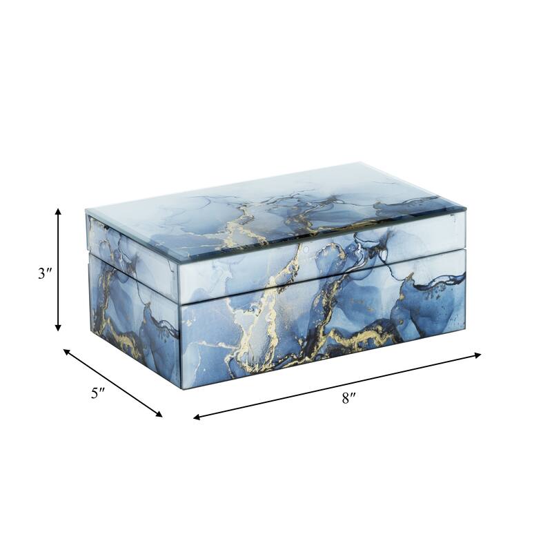 Wood Abstract Finish Lidded Storage Box