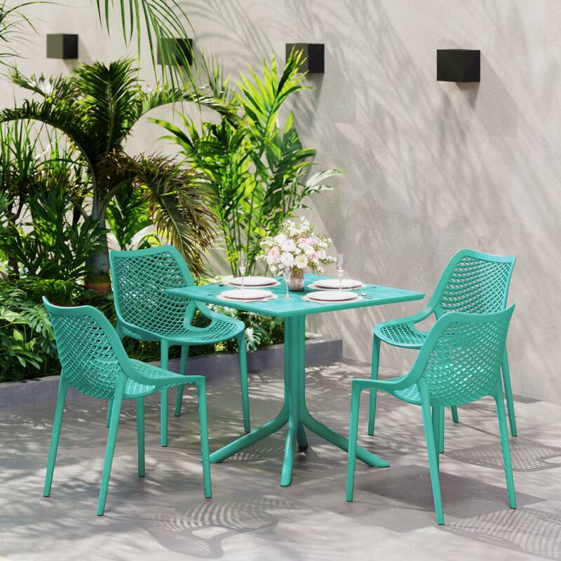 Frond and Form 4-Person Outdoor Square Dining Set