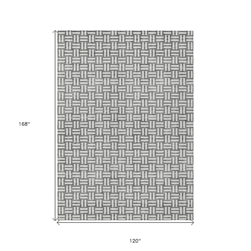 HomeRoots Geometric Transitional Rectangle Outdoor Rug