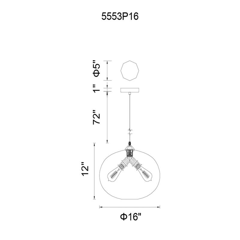 Glass 4 Light Down Pendant With Finish - Transparent