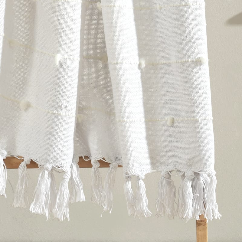 Lush Decor Boho Tufted Cotton Woven Tassel Fringe Throw Blanket