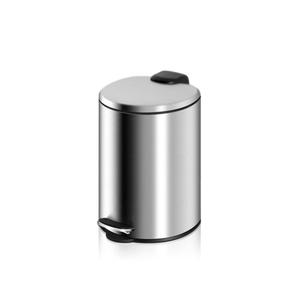 Innovaze 1.85 Gal./7 Liter Semi Round Brushed Step-on Trash Can for Bathroom and Office
