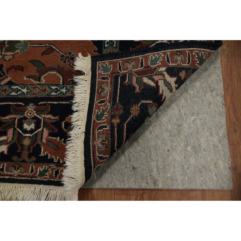 Hand Knotted Oriental 100% Wool Carpet Transitional All-Over Oranges & Rust Oushak Area Rug - 9' 10'' X 7' 11''