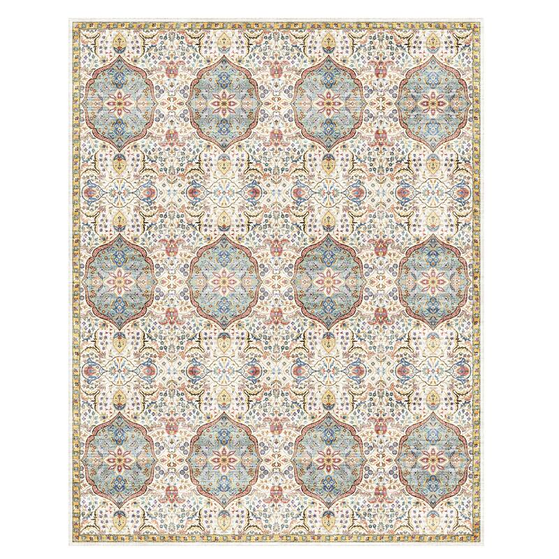 Gertmenian Crystal Print Soft Flat Pile Polyester Slip Resistant Washable Indoor Printed Area Rug Collection