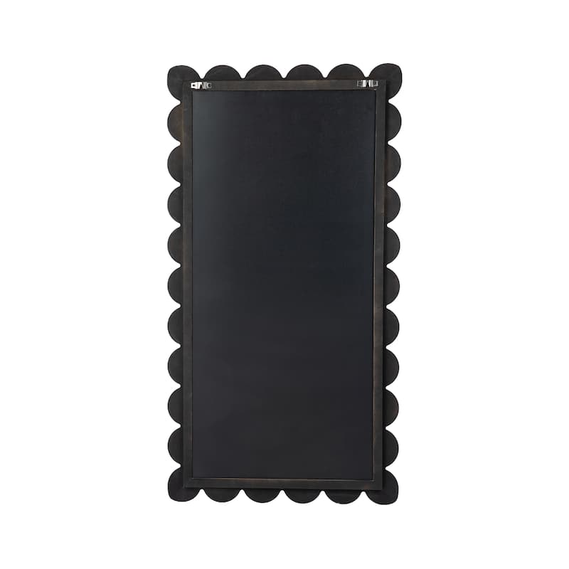 Glitzhome 42.5"H Modern Black Wood Frame Wavy Rectangle Wall Mirror - 22.75"L x 42.5"H