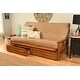 preview thumbnail 3 of 15, Porch & Den Kern Honey Oak Futon Set Brown