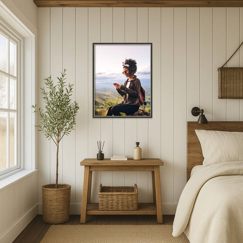 Theo Black Silver Narrow Framed Picture Frame, Photo Frame