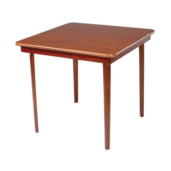 Hardwood Classic Straight Edge Folding Card Table Cherry Bed Bath