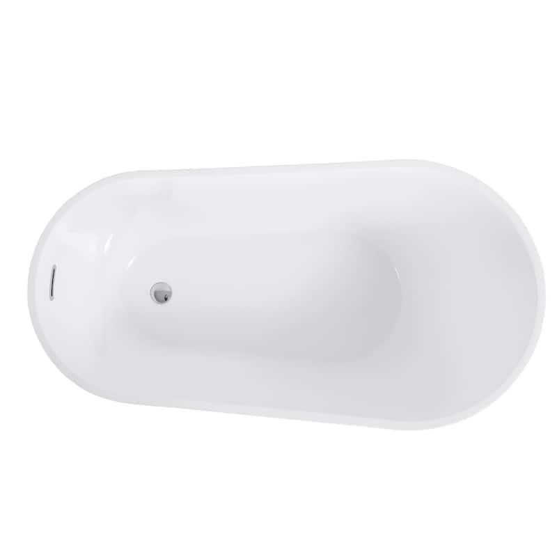 55"/59"/63"/67" Acrylic Freestanding Soaking Bathtub with Drain