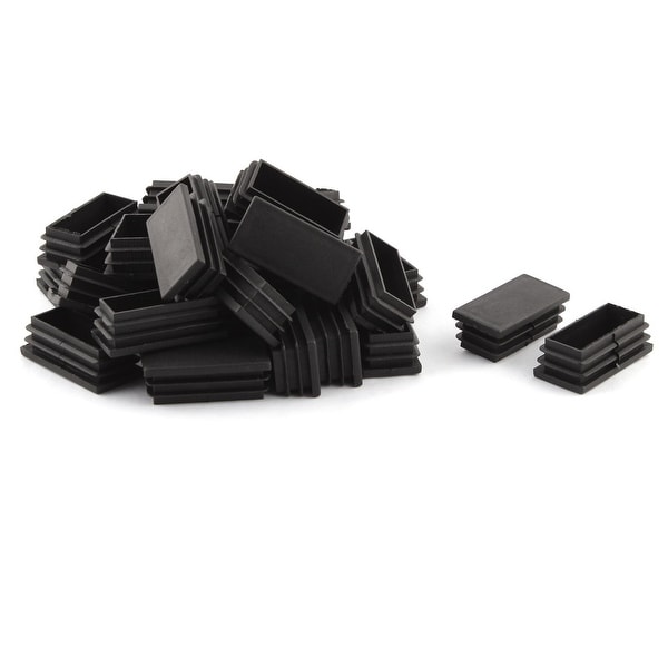 Unique Bargains Home Office Plastic Rectangle Table Chair Leg Tube Insert Black 25 x 50mm 30pcs