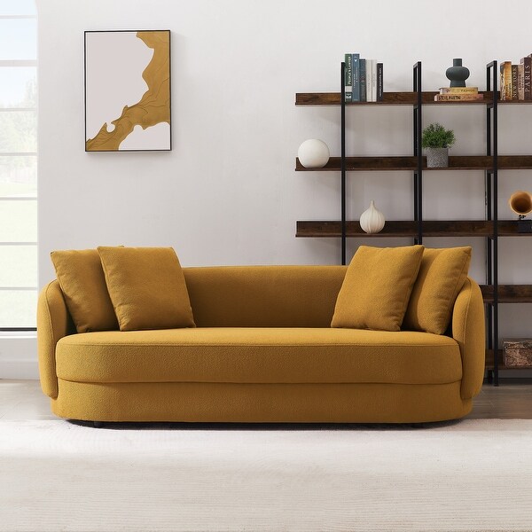 Haas Japandi Style Luxury Modern Boucle Fabric Curved Sofa - On