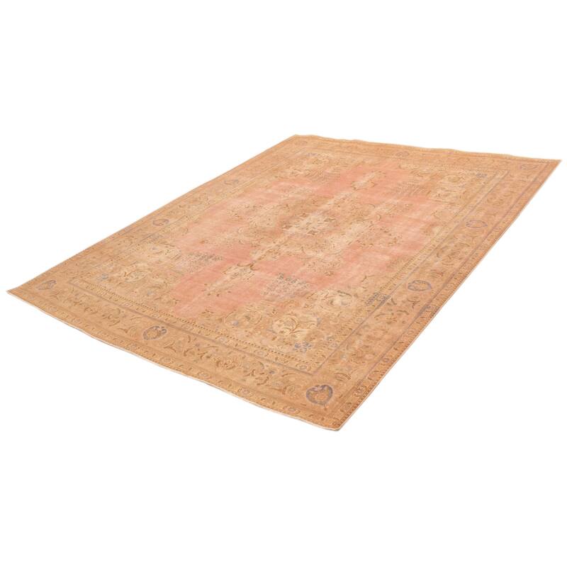ECARPETGALLERY Hand-knotted Antalya Vintage Light Pink Wool Rug - 9'7 x 12'10