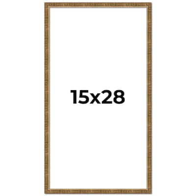 15x28 Frame Gold Solid Wood Picture Frame - Complete Modern Photo