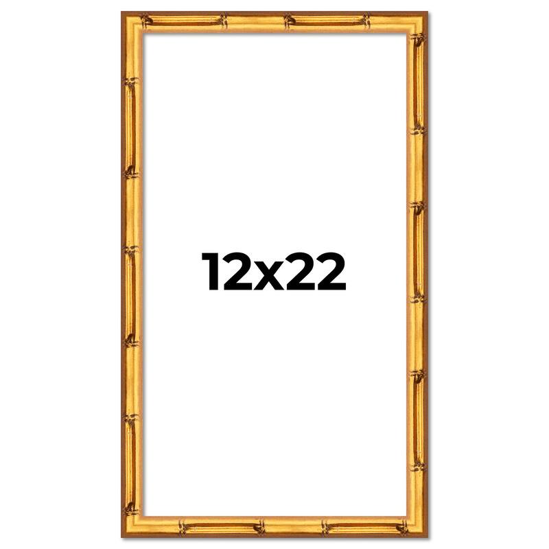 12x22 Frame Gold Bamboo Picture Frame Modern Photo Frame Includes UV Acrylic Shatter Guard Front Acid Free Foam Backing Board