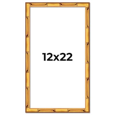 12x22 Frame Gold Bamboo Picture Frame Modern Photo Frame Includes UV Acrylic Shatter Guard Front Acid Free Foam Backing Board