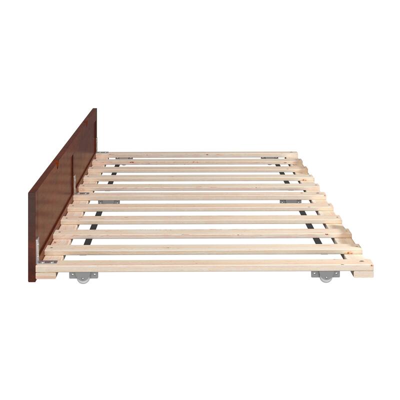 Twin Trundle Bed - Space Saving Bed with Rollers - Fits Under Beds - Extra Sleeping Space