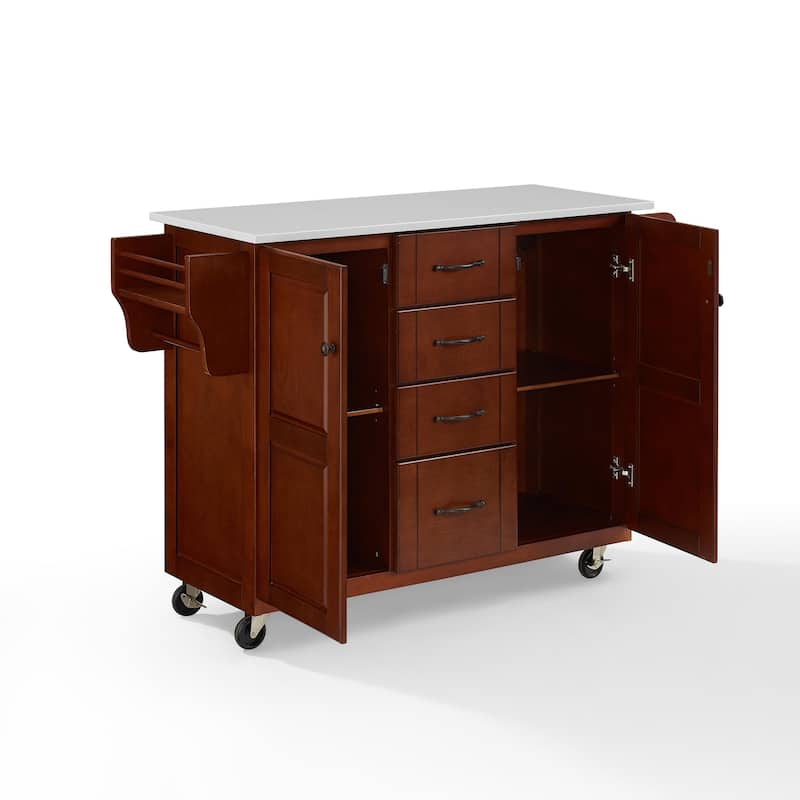 Kitchen Island Cart Granite Top Storage Towel Bar Kitchen Storage Cabinet Rolling Utility Cart