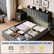 preview thumbnail 19 of 58, Bed Frame with Lift Up Storage, Upholstered Velvet Platform Bed with Storage Headboard
