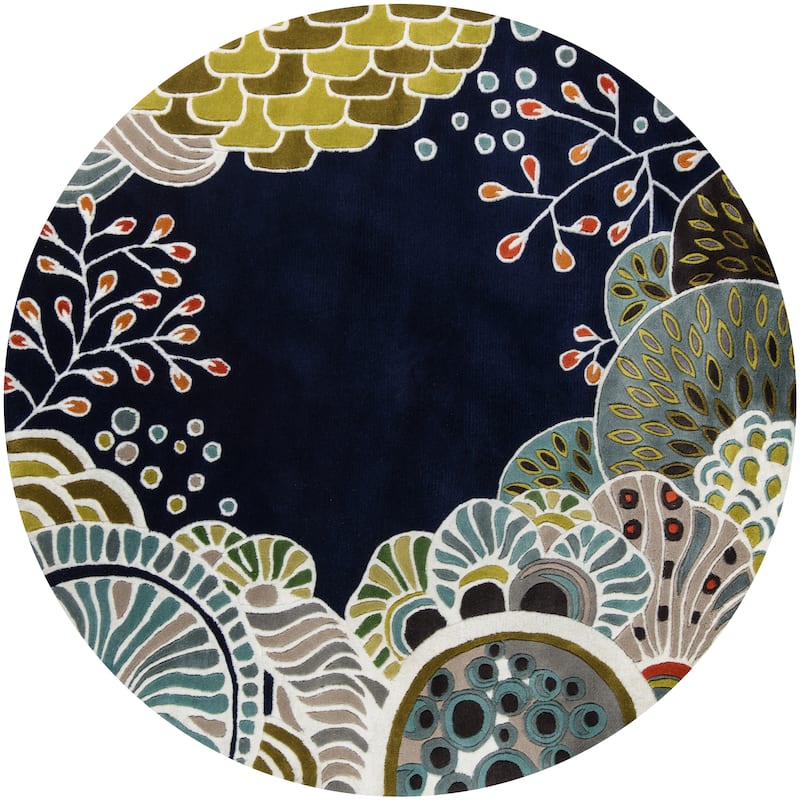 Momeni New Wave Hand Tufted New Zealand Wool Floral Area Rug.