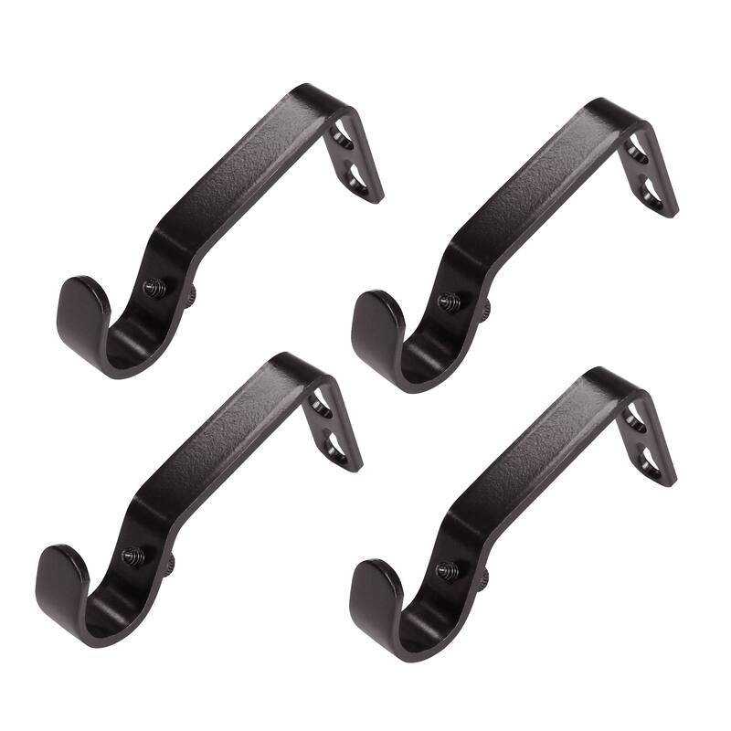 Lumi Home Furnishings Non-Adjustable Single Curtain Rod Brackets 3/4 in. (4-Piece)