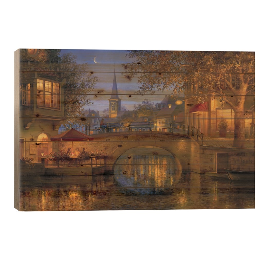 Twilight Reflections Print On Wood by Evgeny Lushpin - Multi-Color
