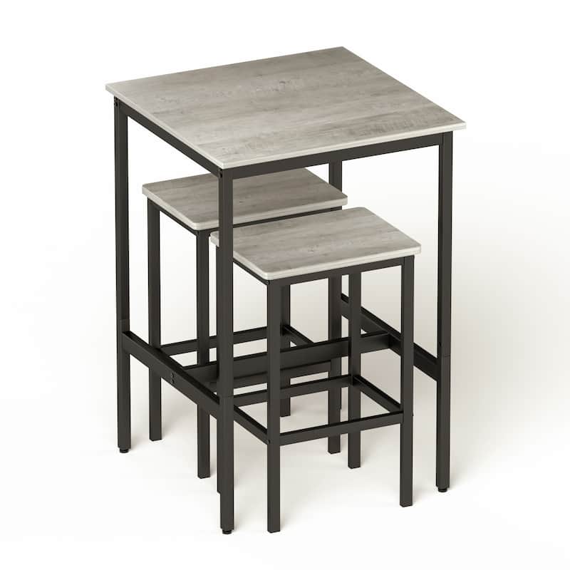 Square Bar Table with 2 Bar Chairs