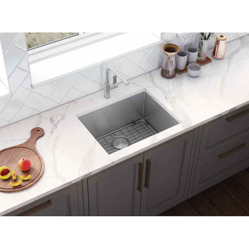 Ruvati 21-inch Undermount Tight Radius 16 Gauge Stainless Steel Bar Prep Kitchen Sink Single Bowl - RVH7121 - 8' x 11'