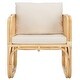 preview thumbnail 6 of 22, SAFAVIEH Alybeth Boho Coastal Solid Wood Accent Chair with Cushion - 26" W x 26" D x 26" H